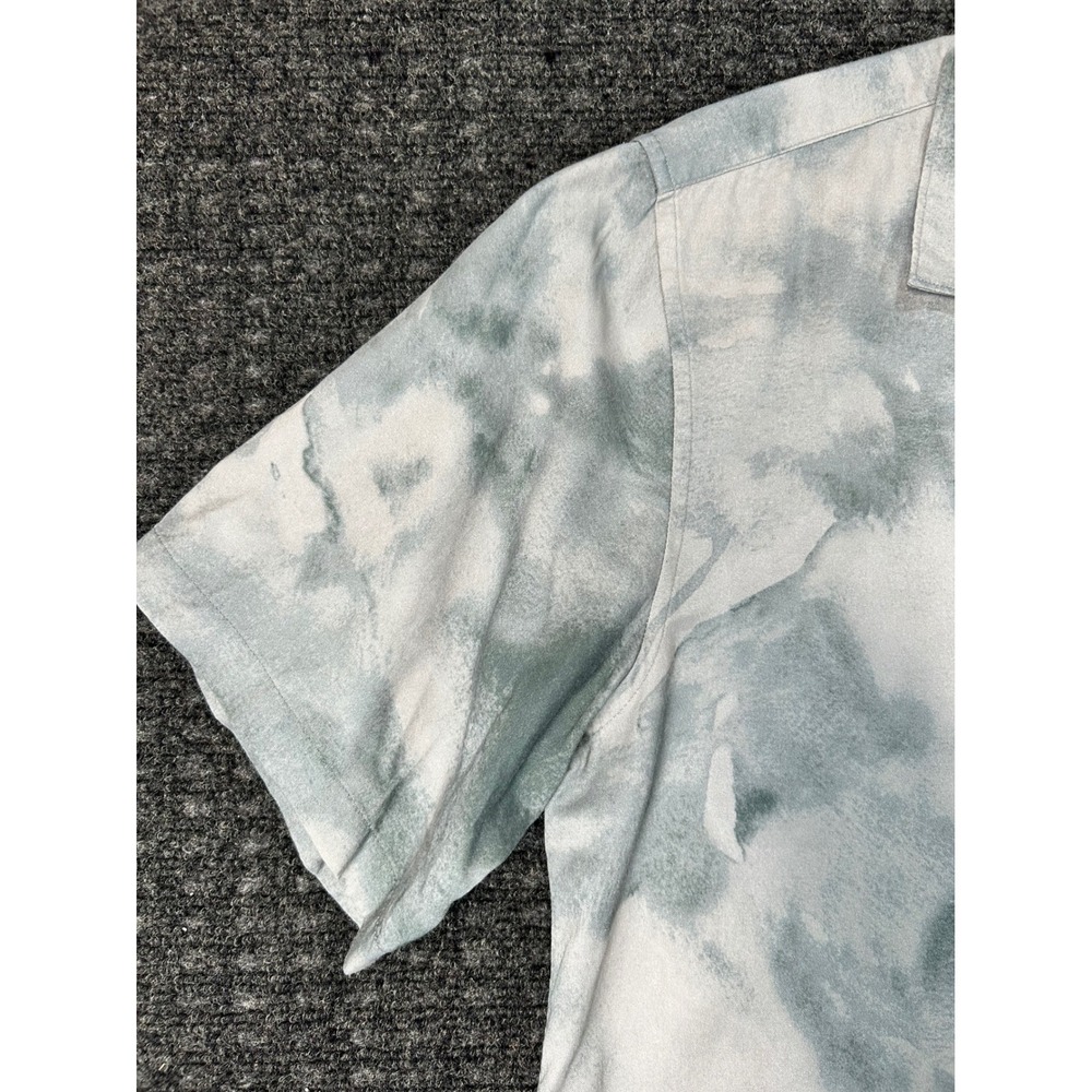 Theory Mens Noll SS CC Cloud Print Lyocell Button Up Shirt Grey White Size M - Picture 5 of 8